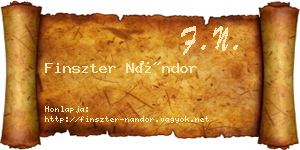 Finszter Nándor névjegykártya